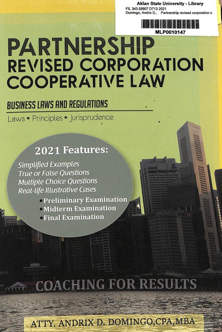 Partnership Revised Corporation Cooperative Law