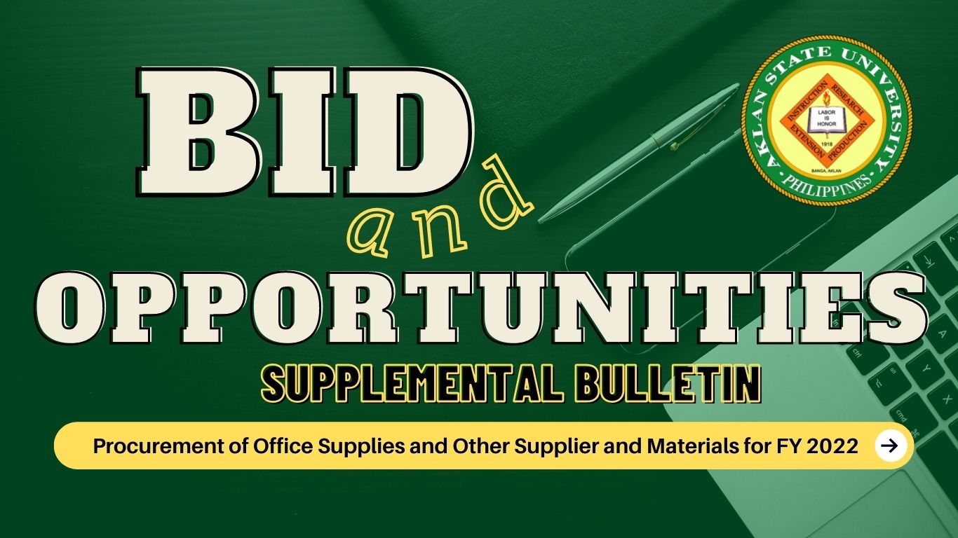 Read more about the article PROCUREMENT OF OFFICE SUPPLIES AND OTHER SUPPLIES AND MATERIALS FOR FY 2022 (NEGOTIATED PROCUREMENT – TWO FAILED BIDDINGS)