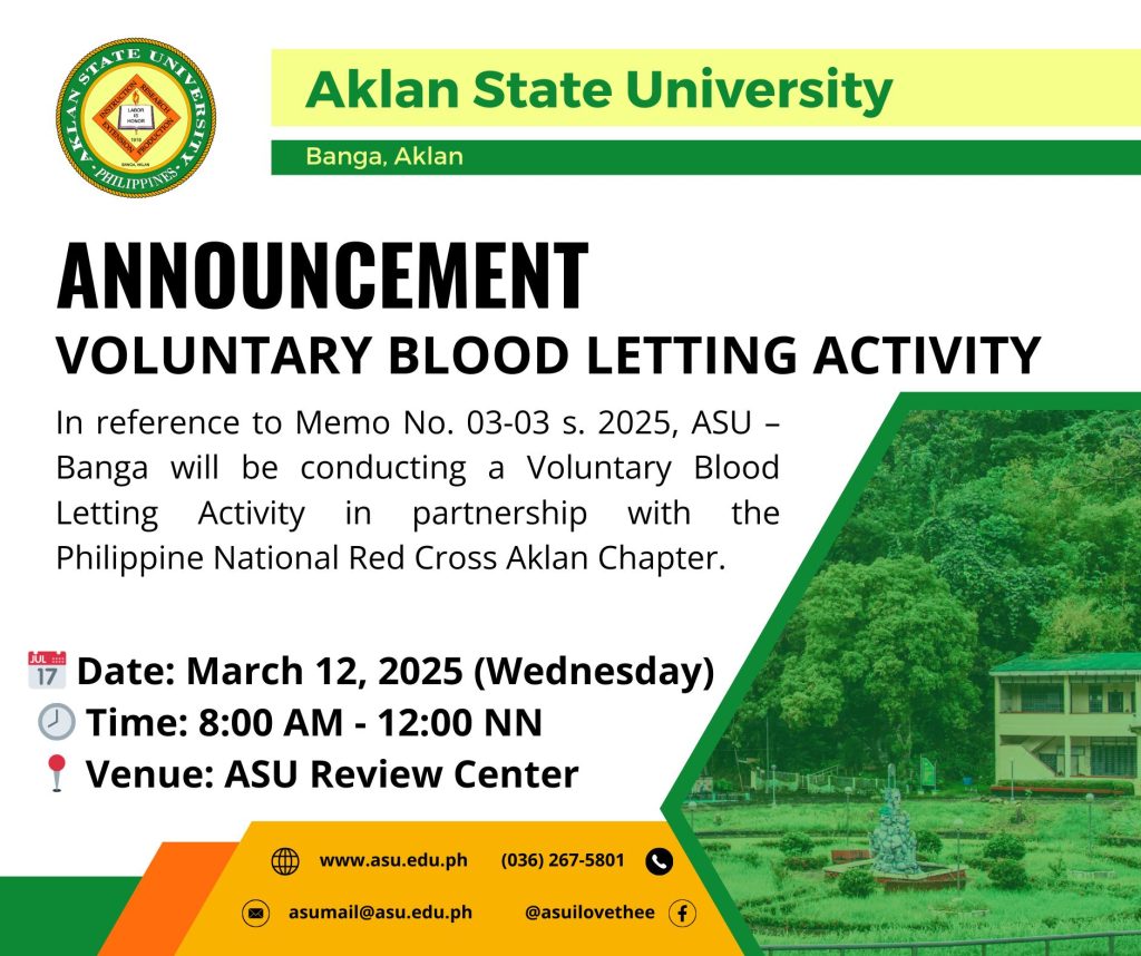 ANNOUNCEMENT: Voluntary Blood Letting Activity
